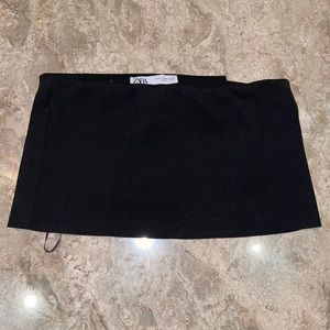 Women’s Zara Size XS Bandeau Top With Inserted Sleeves Black